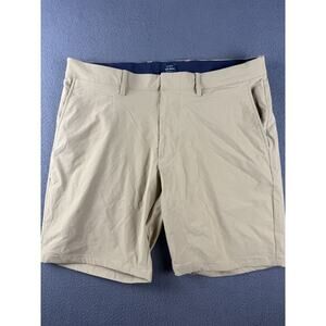 J. Crew Trademark 9 Inch Tech Short Men's Size 35 Tan Chinos Golf Casual Preppy